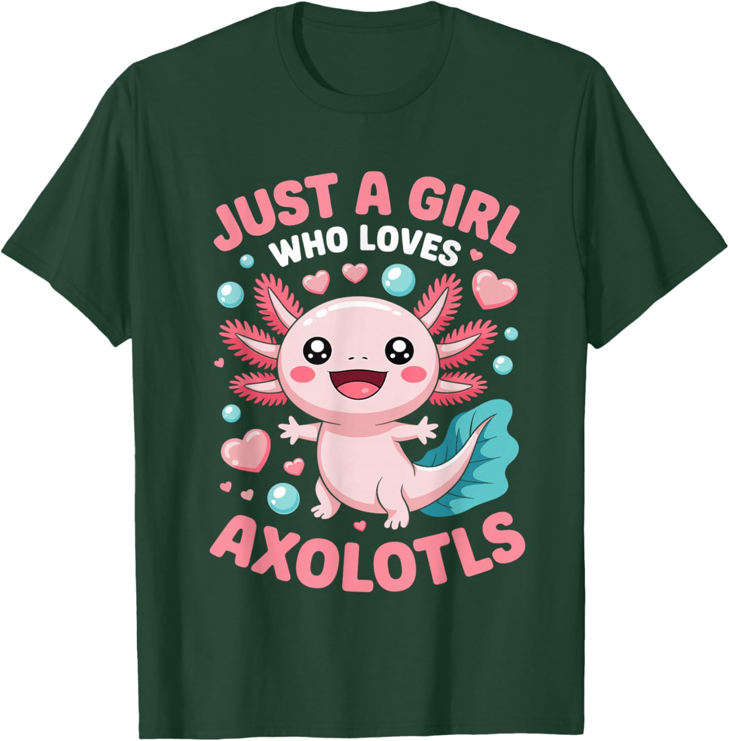 Just A Girl Who Loves Axolotls Cute Axolotl Lover T-Shirt - T-Shirt | Forest