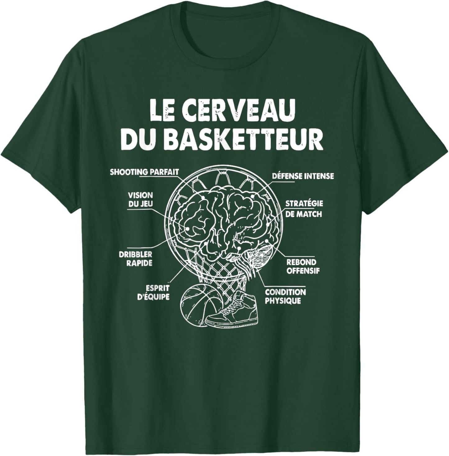 Basketball Brain Basketball Player Humor T-Shirt - T-Shirt | Forest