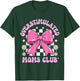 Pink Bow Overstimulated Moms Club Retro Floral Graphic T-Shirt - T-Shirt | Forest