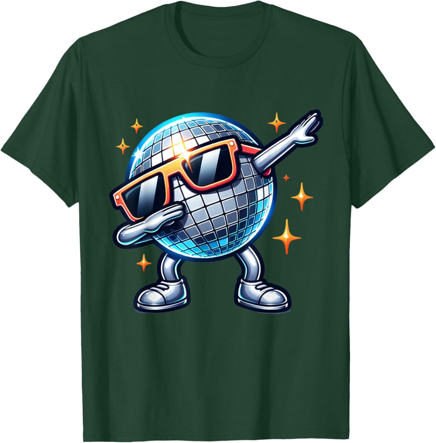Retro Disco Ball Dabbing 70s Nightclub Dance Party Costume T-Shirt - T-Shirt | Forest