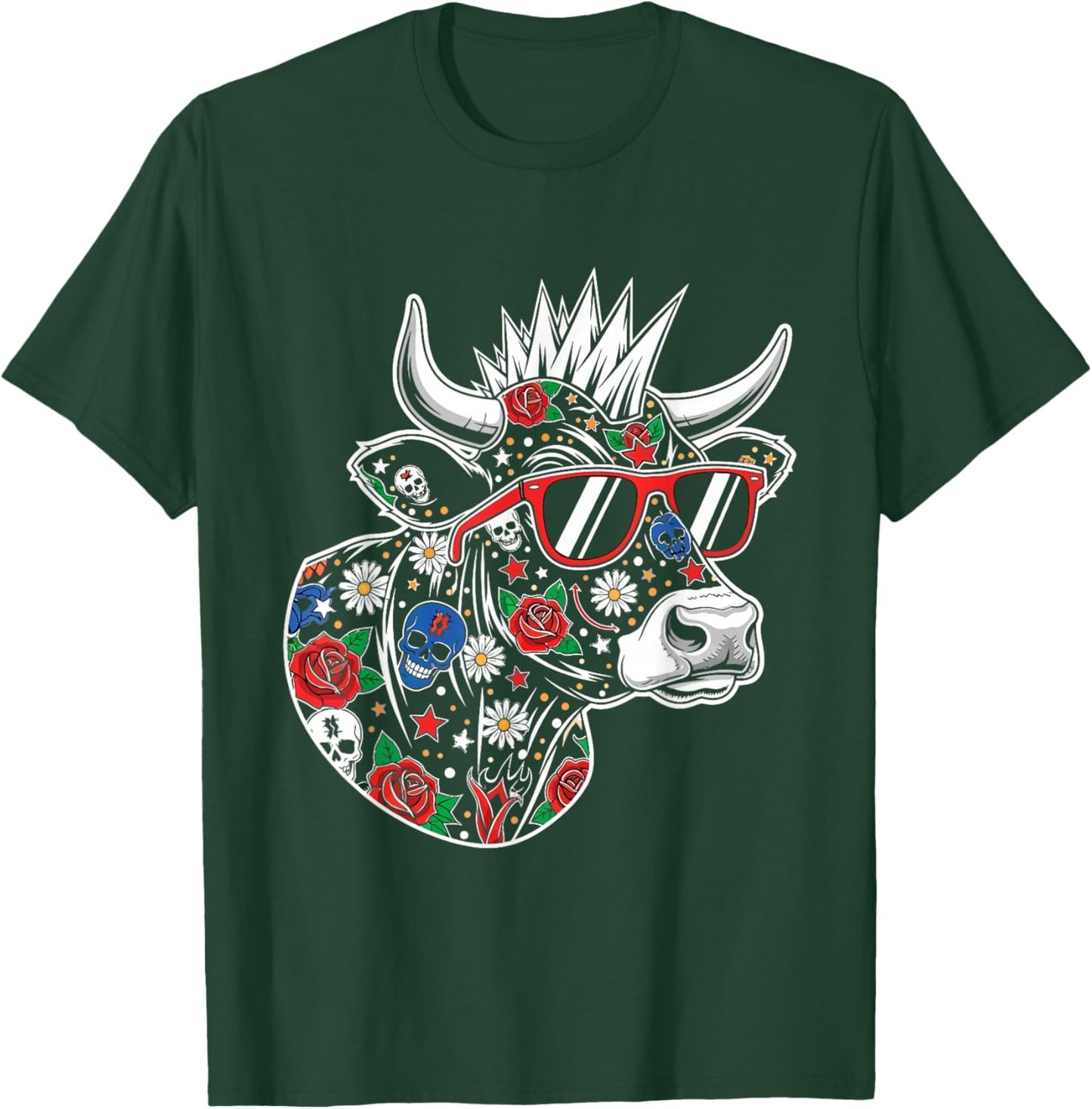 Punk Cow Punk Rocker for Toddlers Boys Kids Boys Design T-Shirt - T-Shirt | Forest
