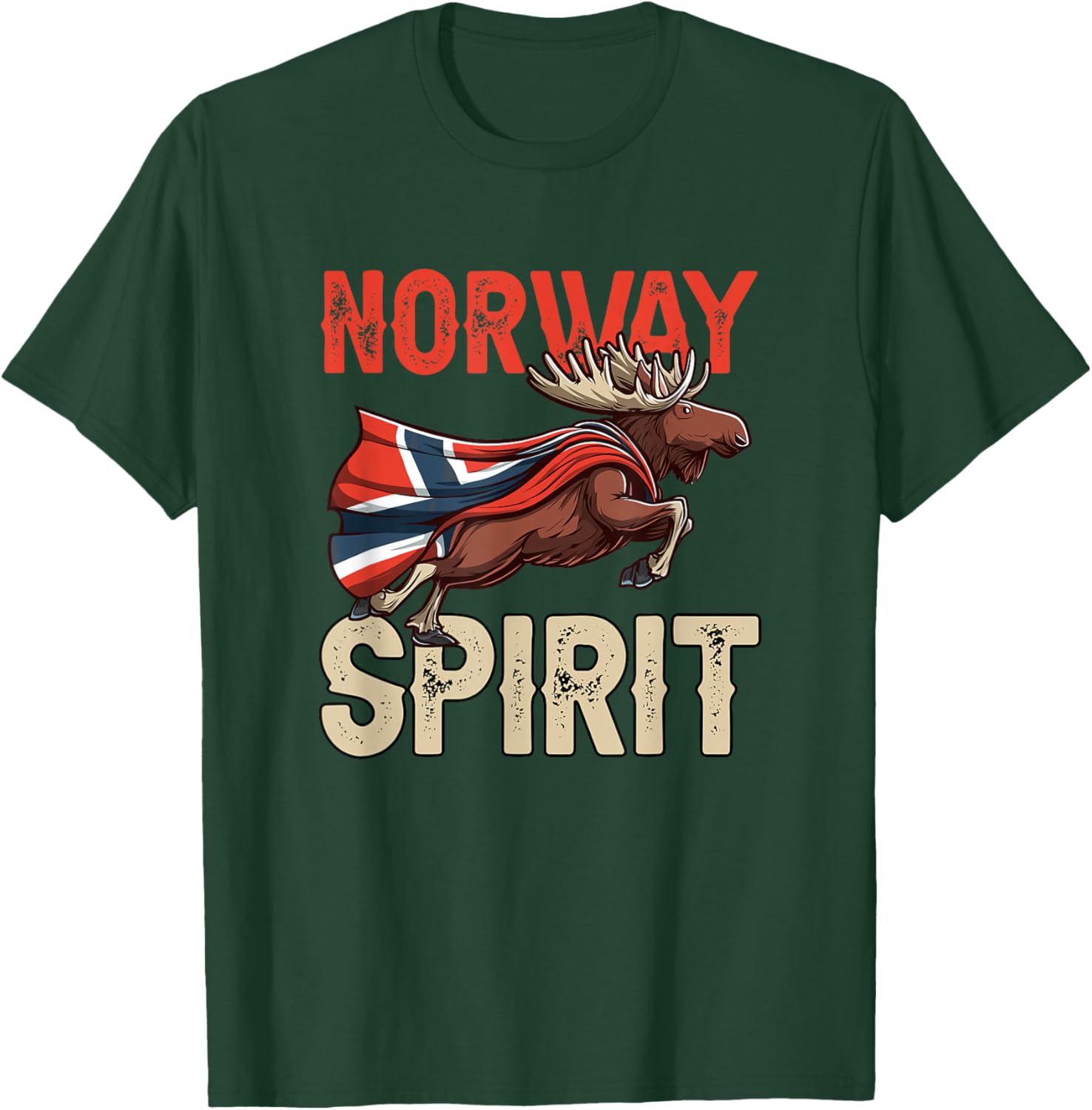 Cool Norway Spirit with Norwegian Moose Costume T-Shirt - T-Shirt | Forest