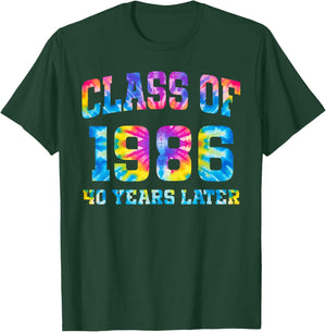 Tie Dye Class of 1986 Reunion 40 Year Alumni High School T-Shirt - T-Shirt | Forest