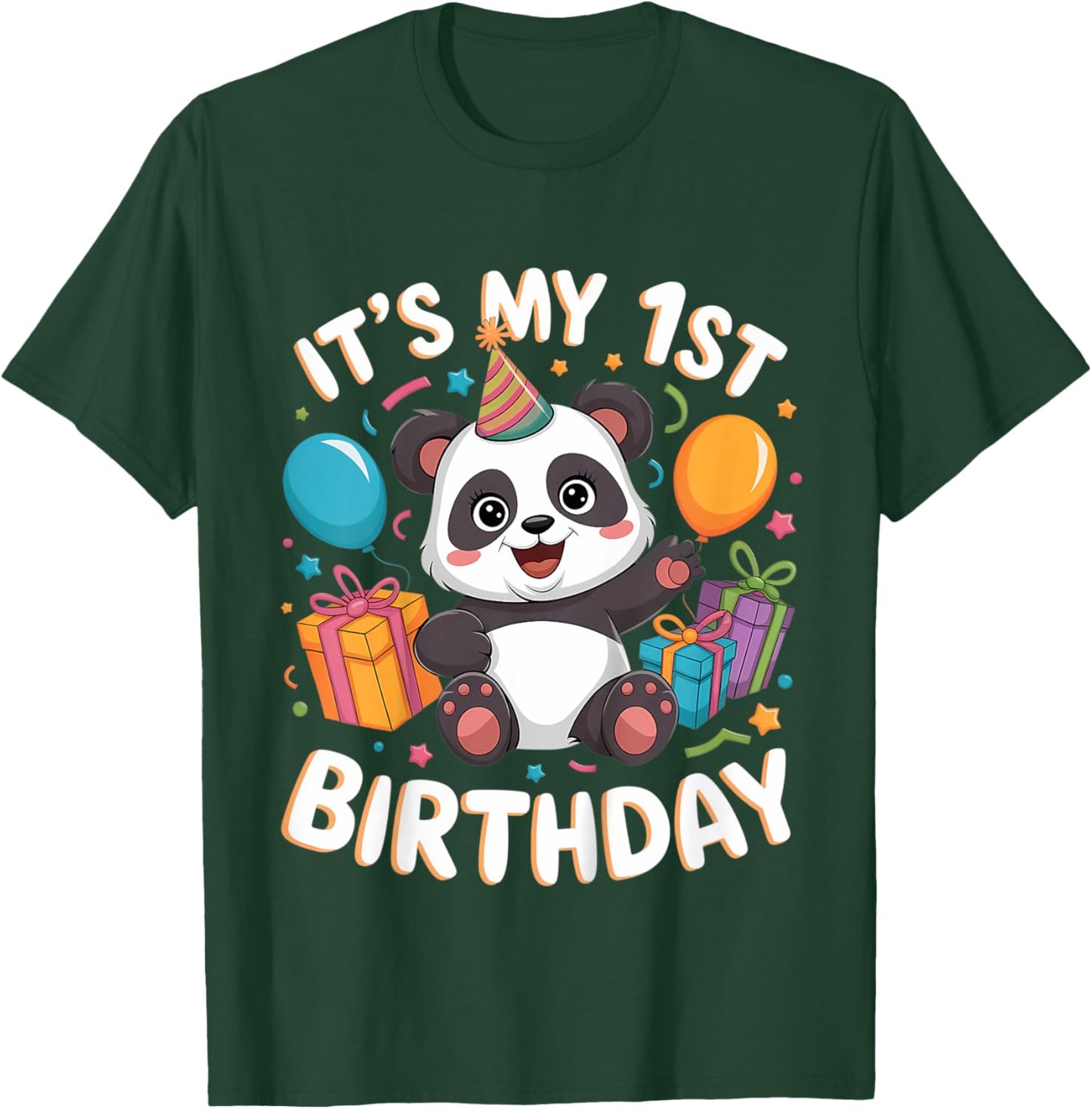 Kids 1st Birthday Panda Design T-Shirt - T-Shirt | Forest