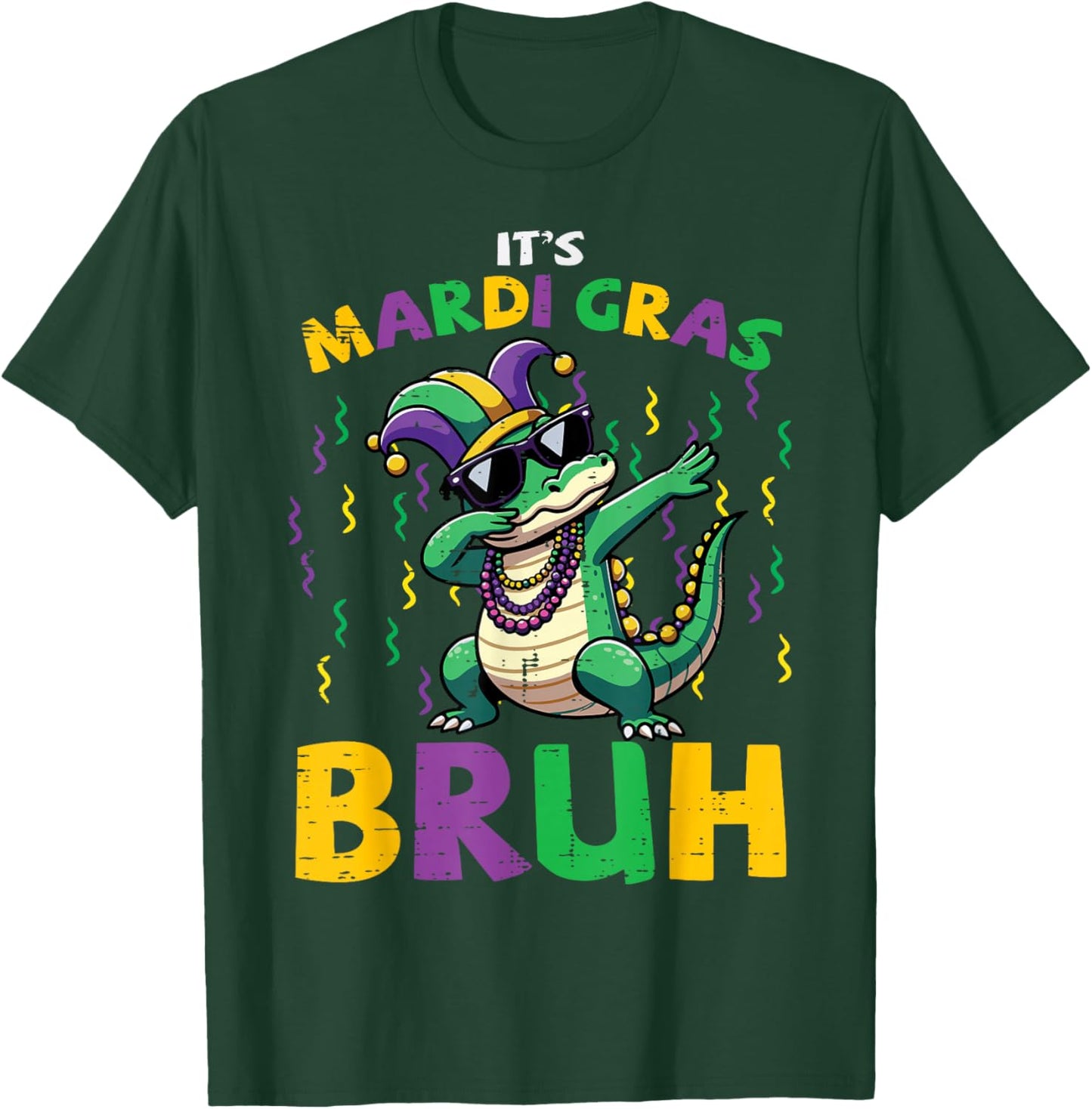 Its Mardi Gras Bruh Alligator Dab Fat Tuesday Enfants Hommes Femmes T-Shirt - T-Shirt | Forest