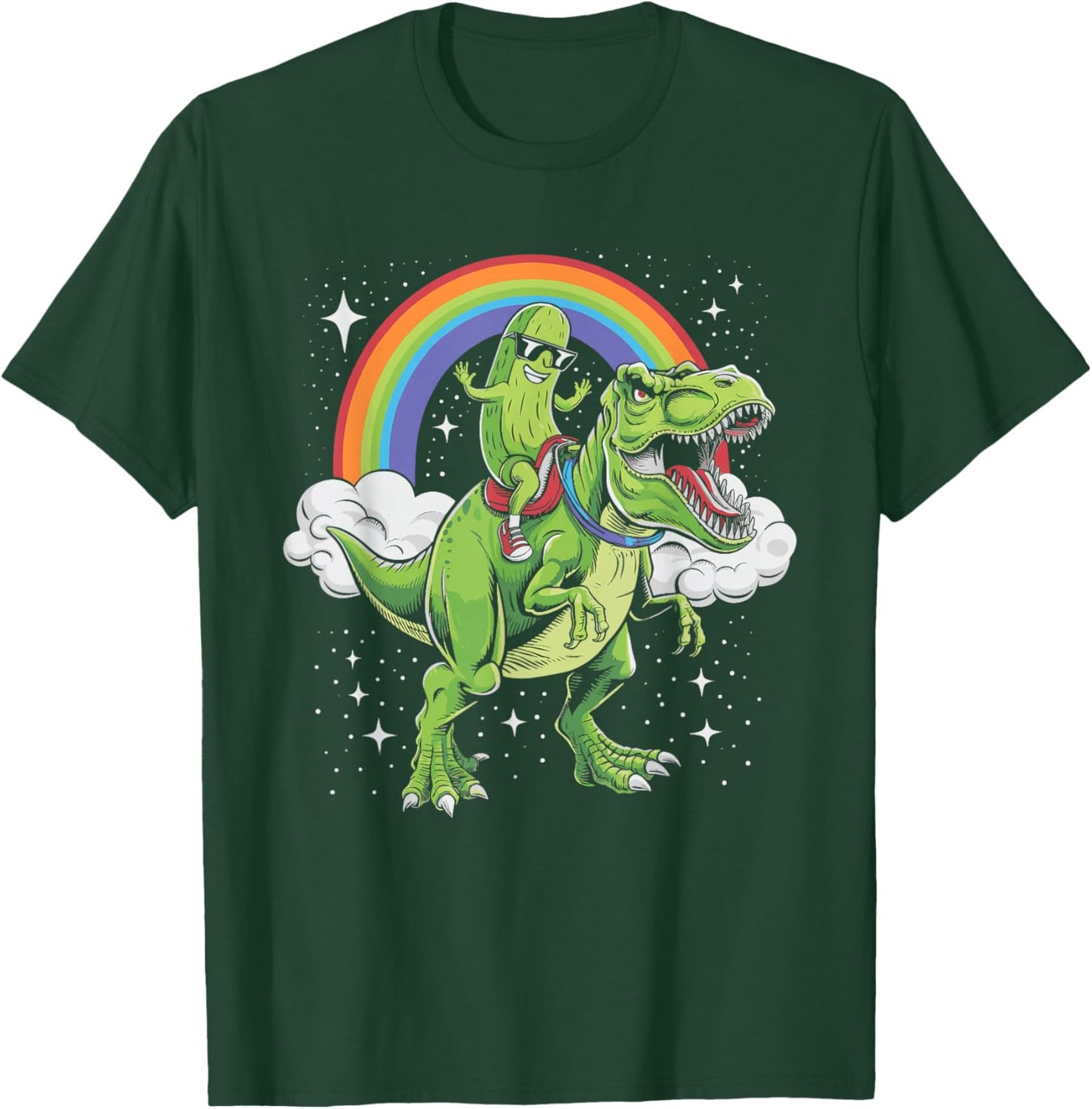 Pickle Riding Dinosaur T-Shirt - T-Shirt | Forest