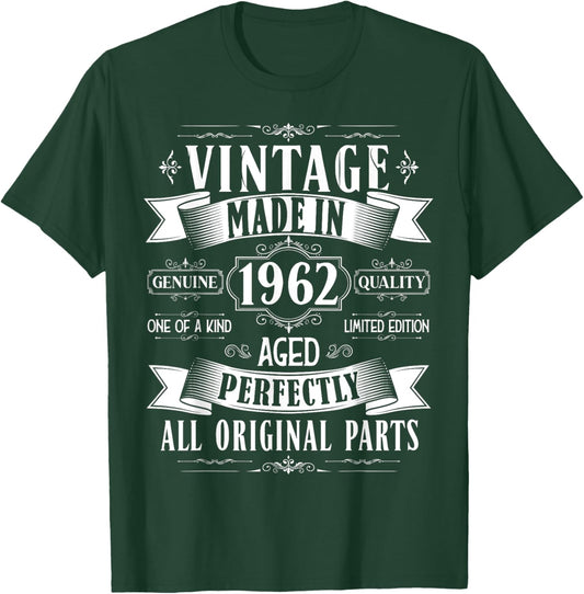 Vintage 63rd birthday men Born 1962 63 years old Bday T-Shirt - T-Shirt | Forest