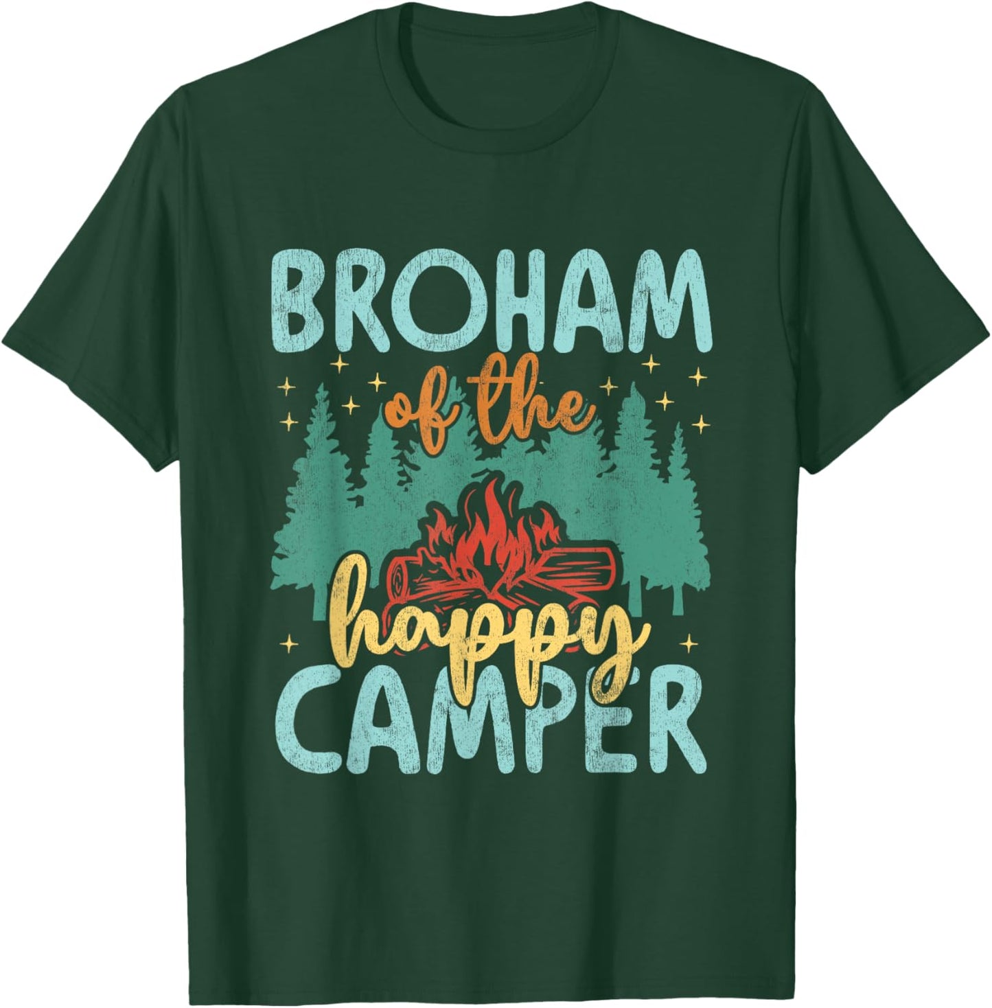 Broham of Happy Camper 1st Birthday Party Retro Broham T-Shirt - T-Shirt | Forest