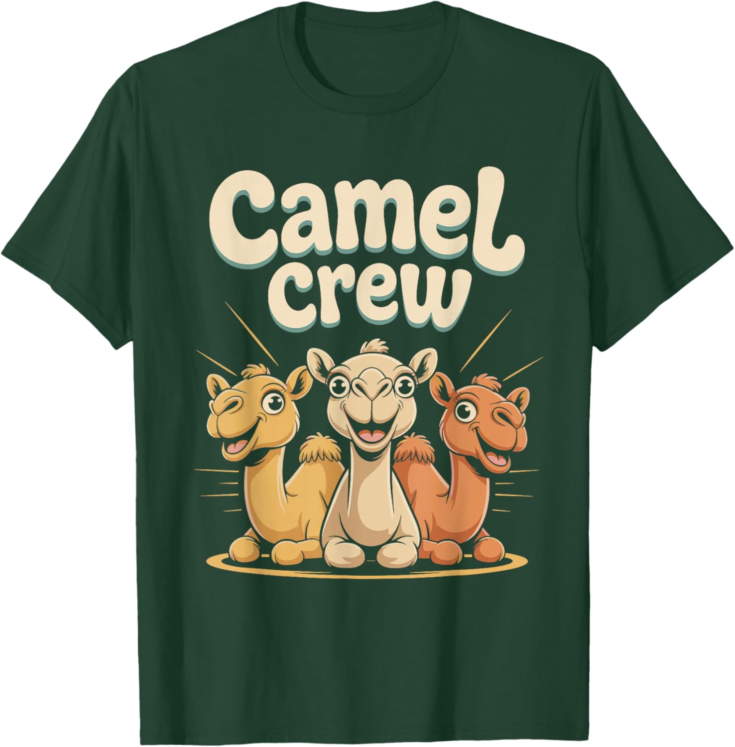 Camel Crew Trio Funny Cartoon Desert Egyptian Animal Design T-Shirt - T-Shirt | Forest