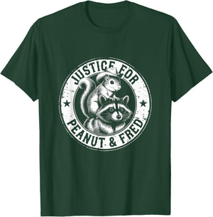Justice For Peanut & Fred - Cute Squirrel Cowboy Hat Racoon T-Shirt - T-Shirt | Forest