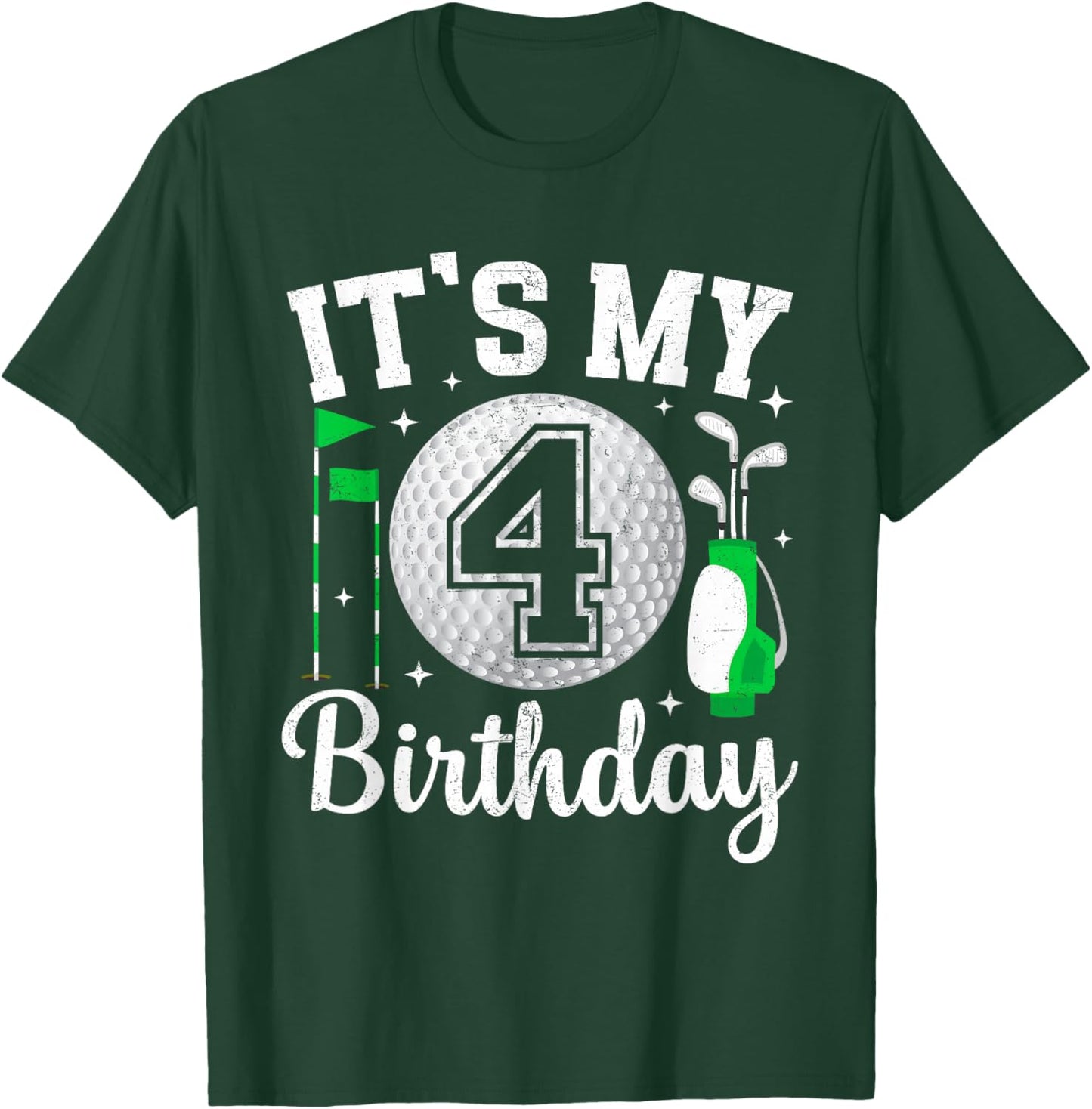 It's My 4th Birthday Golf 4 Year Old Golf Player Birthday T-Shirt - T-Shirt | Forest