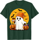 Cute Ghost Drinking Coffee Pumpkin Boo Funny Halloween Ghost T-Shirt - T-Shirt | Forest