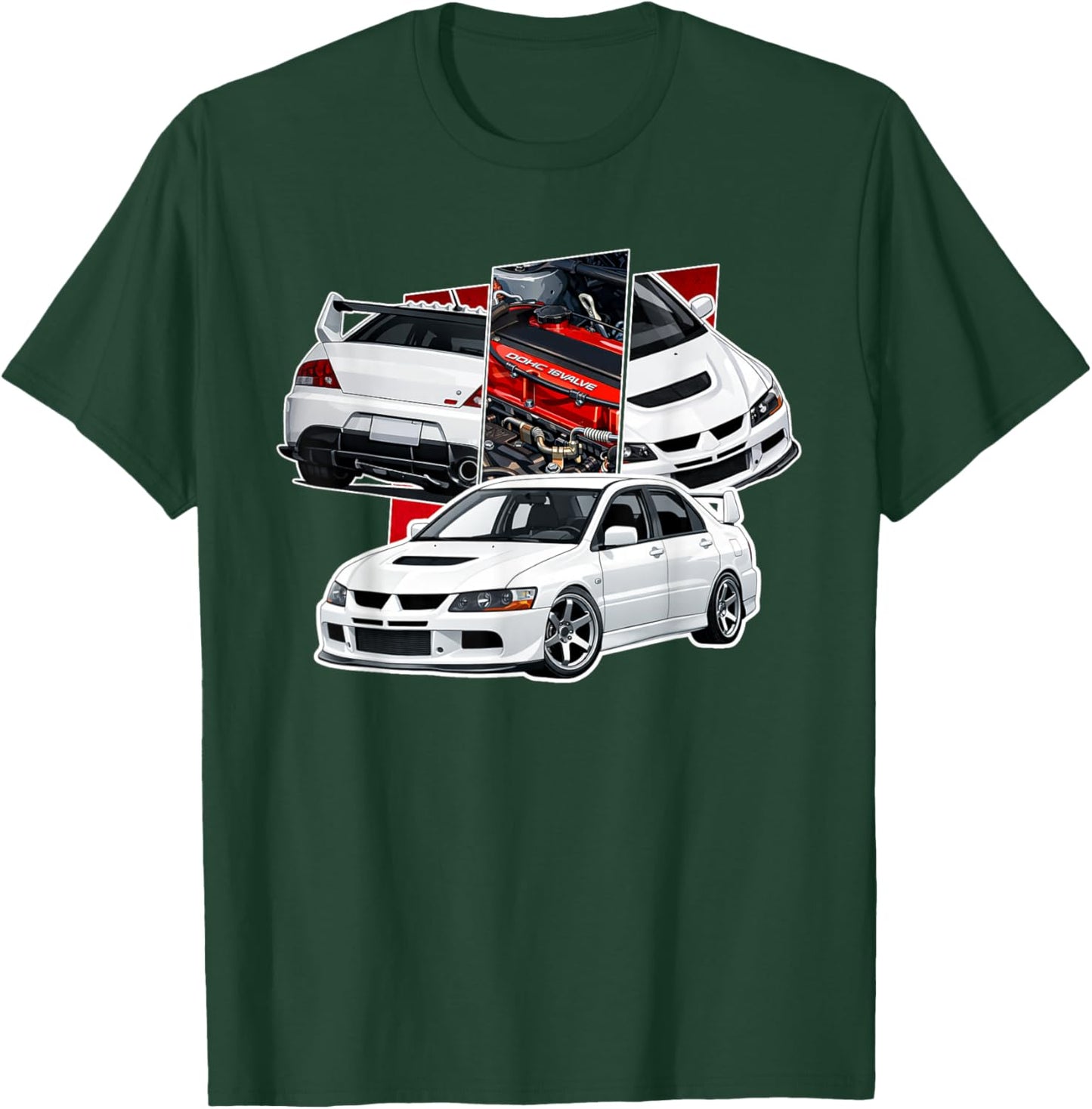 JDM Rally Auto Evo 9 Asphalt Japan Autos Für echte Tuner T-Shirt - T-Shirt | Forest