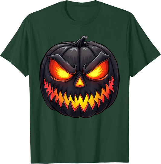 Scary Jack O Lantern Creepy Pumpkin Face Halloween Costume T-Shirt - T-Shirt | Forest