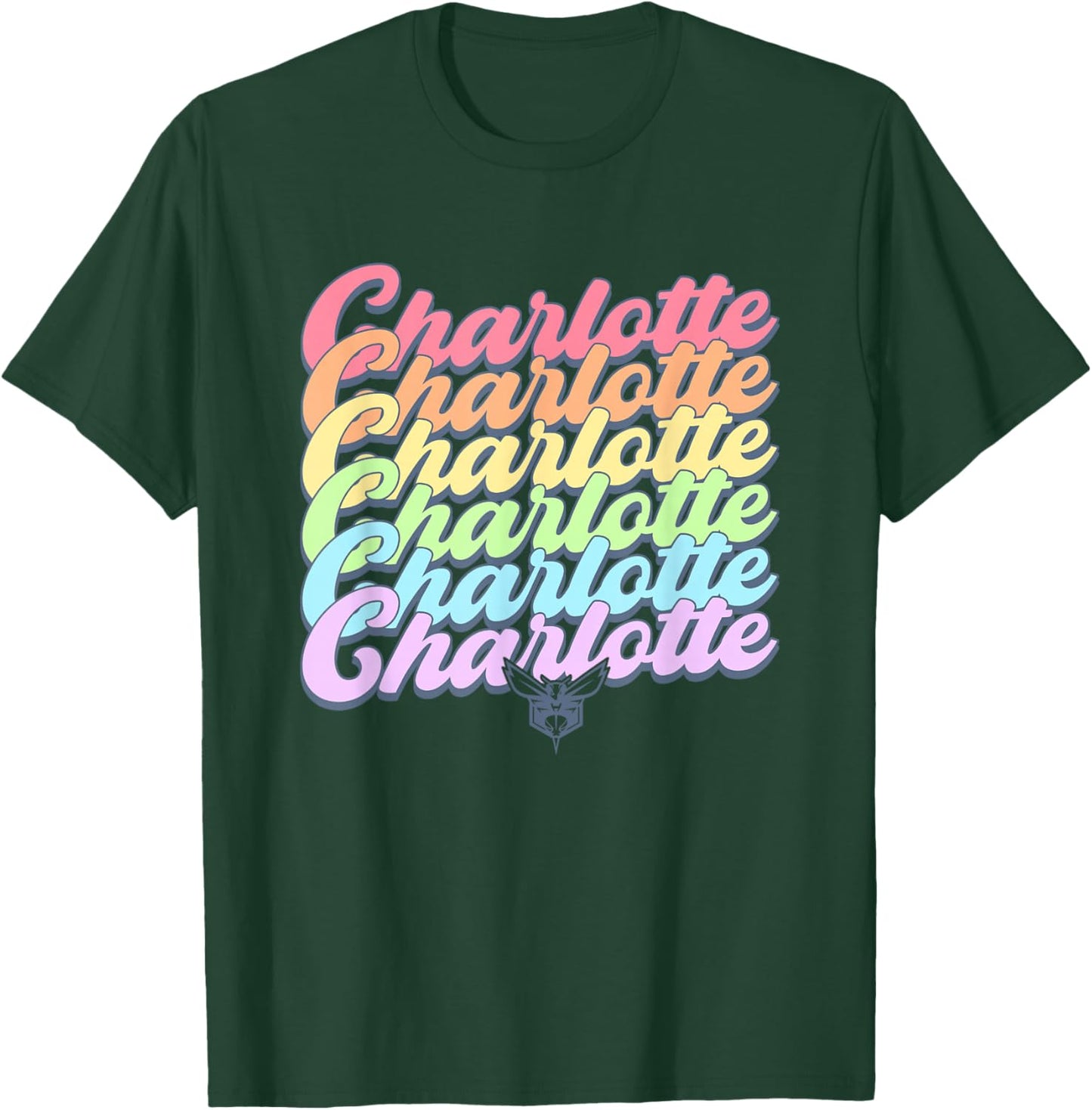 NBA Charlotte Hornets Pastel Rainbow Pride Stack T-Shirt - T-Shirt | Forest