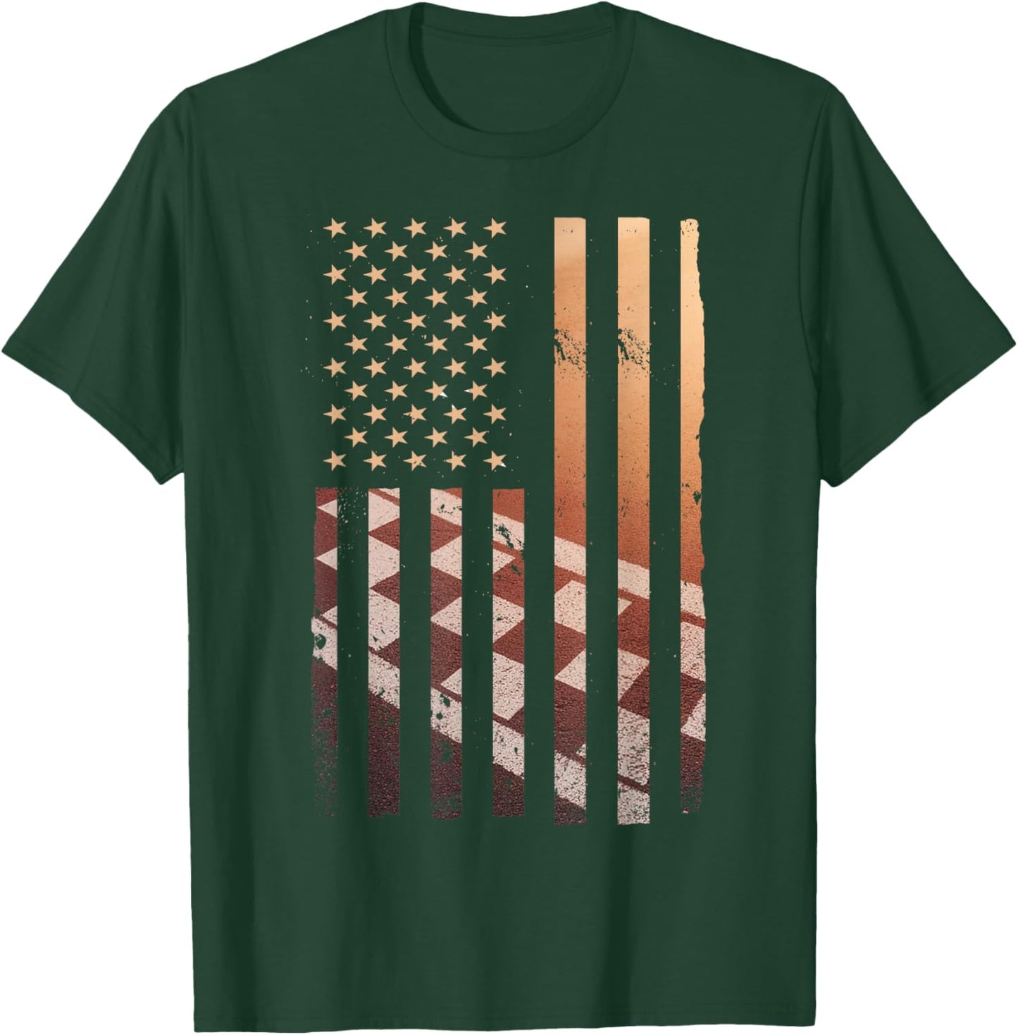American Flag Racing Race Car USA Family Matching Pit Crew T-Shirt - T-Shirt | Forest