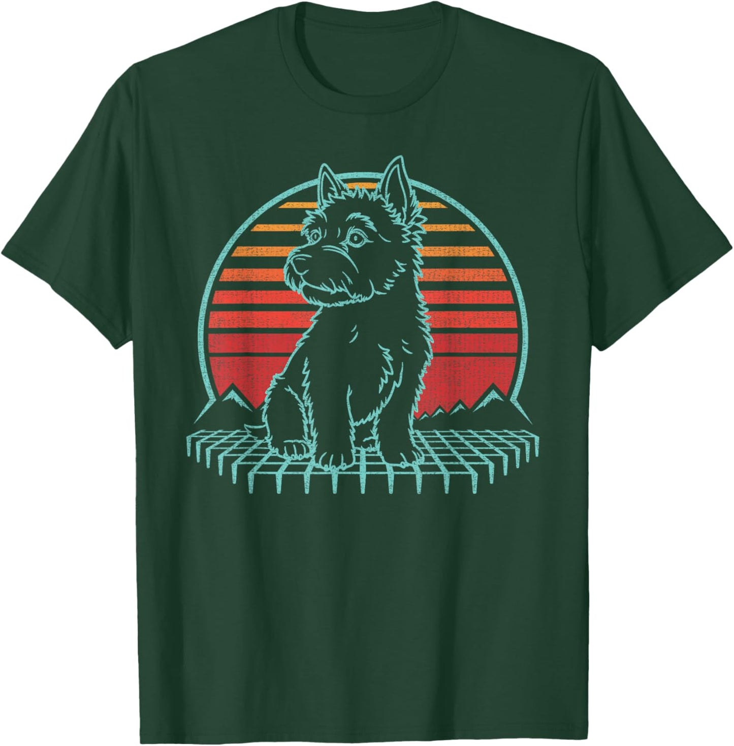 Australian Terrier Lover Dog Owner Retro Vintage 80s T-Shirt - T-Shirt | Forest