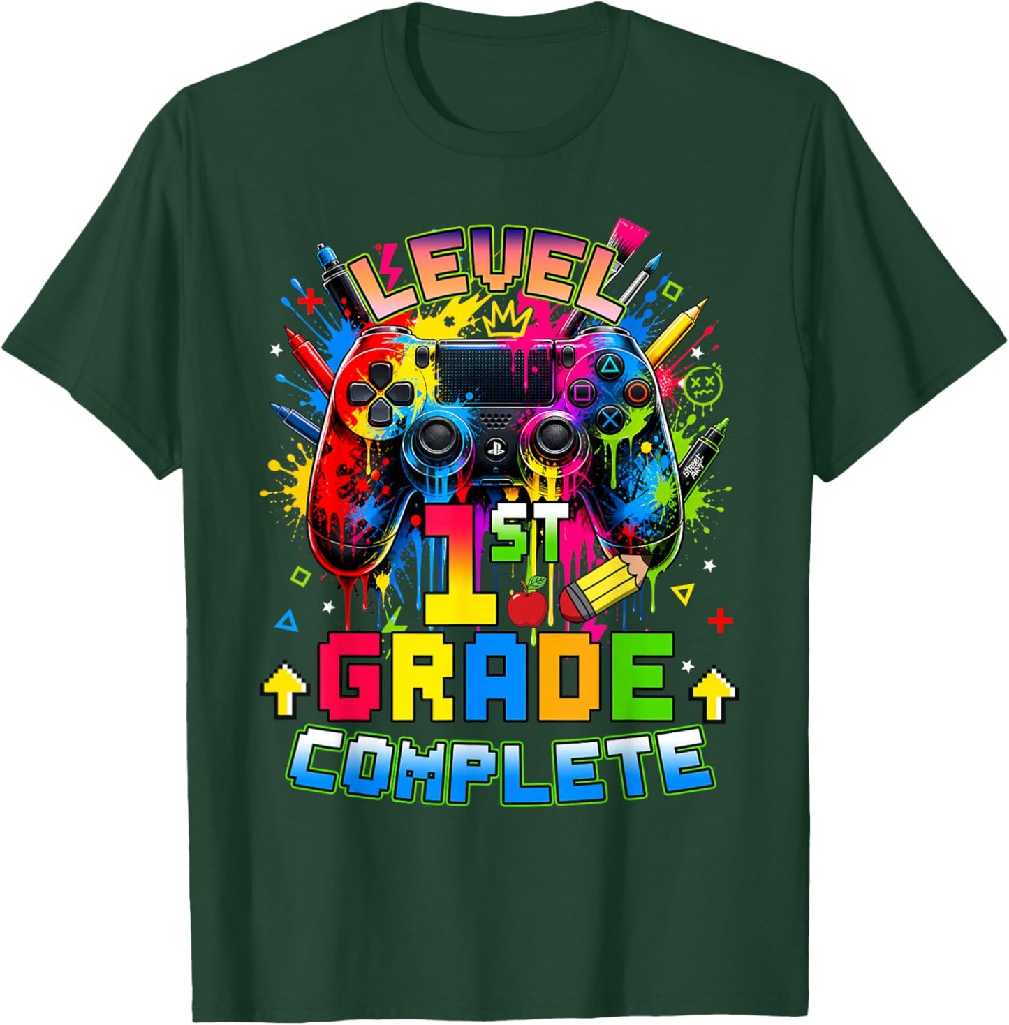 Level 1st Grade Complete Graduation Last Day of School Boys T-Shirt - T-Shirt | Forest