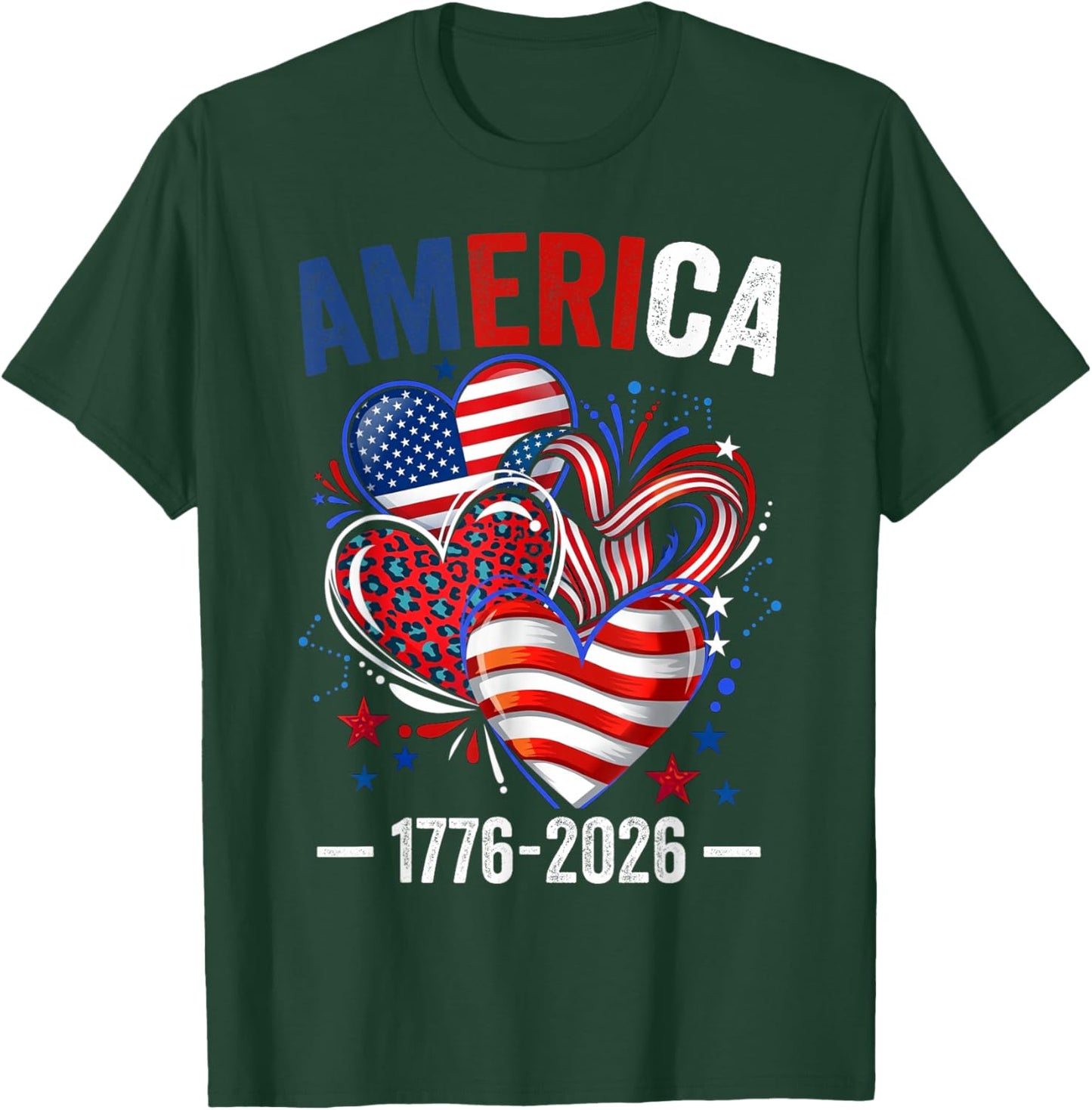 250 Years Birthday America USA 250th Anniversary 4th of July T-Shirt - T-Shirt | Forest