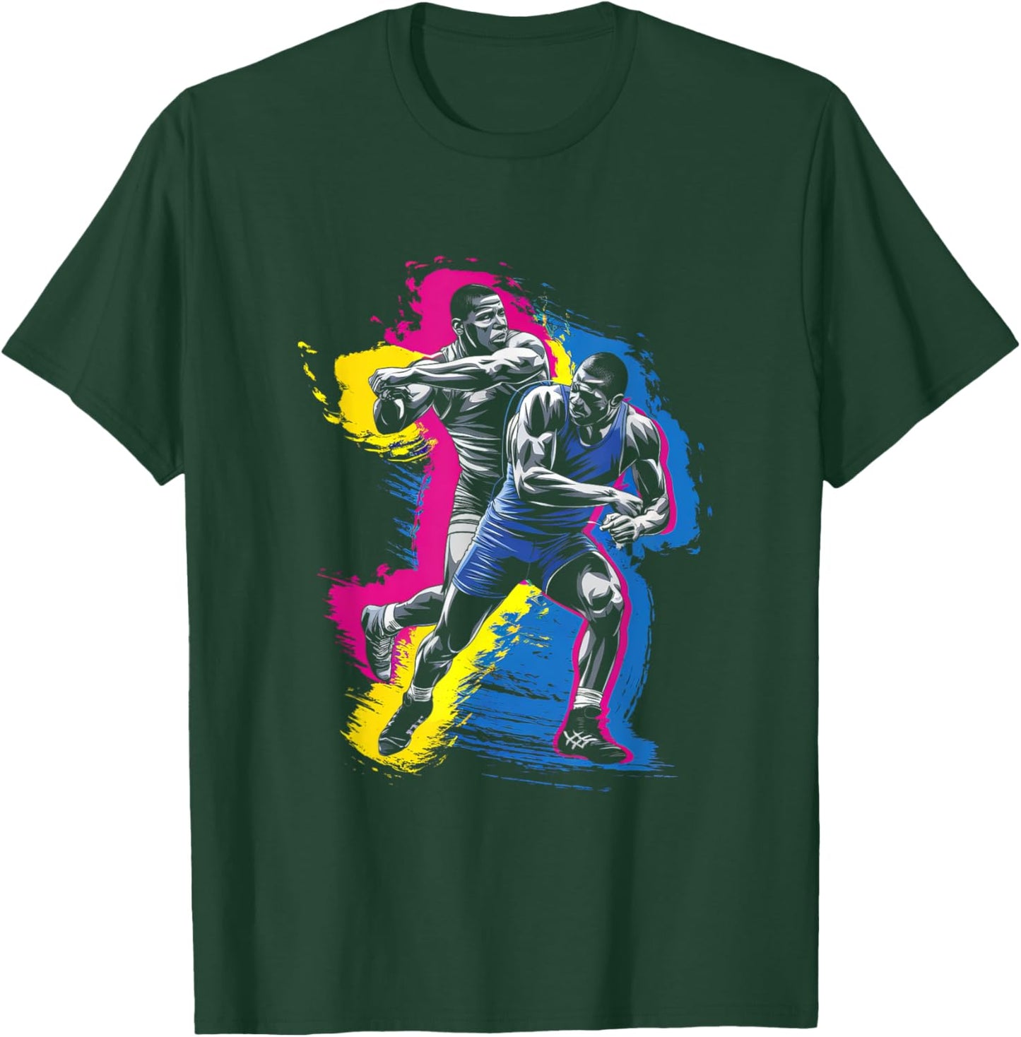 Colorful Wrestling Player Women Kids Wrestling Lover T-Shirt - T-Shirt | Forest