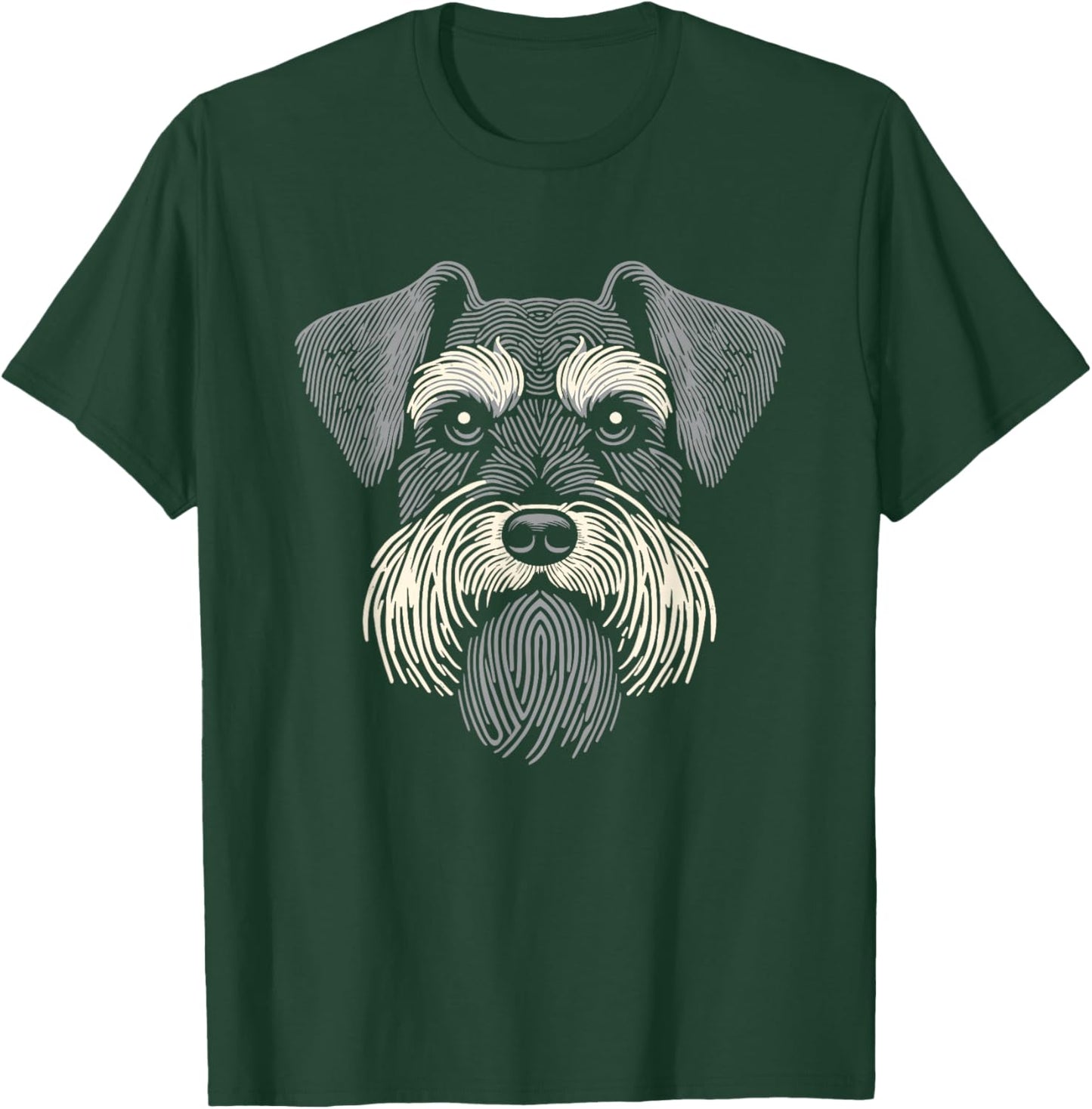 Schnauzer Fingerprint Dog Breed - Pet Schnauzer T-Shirt - T-Shirt | Forest