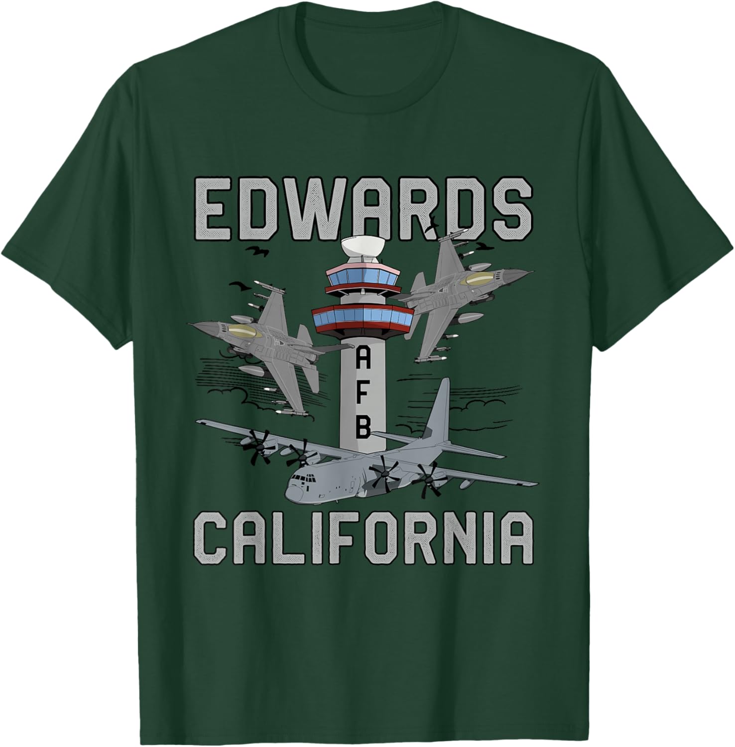 Edwards AFB California Air Force Base Airman Veteran T-Shirt - T-Shirt | Forest