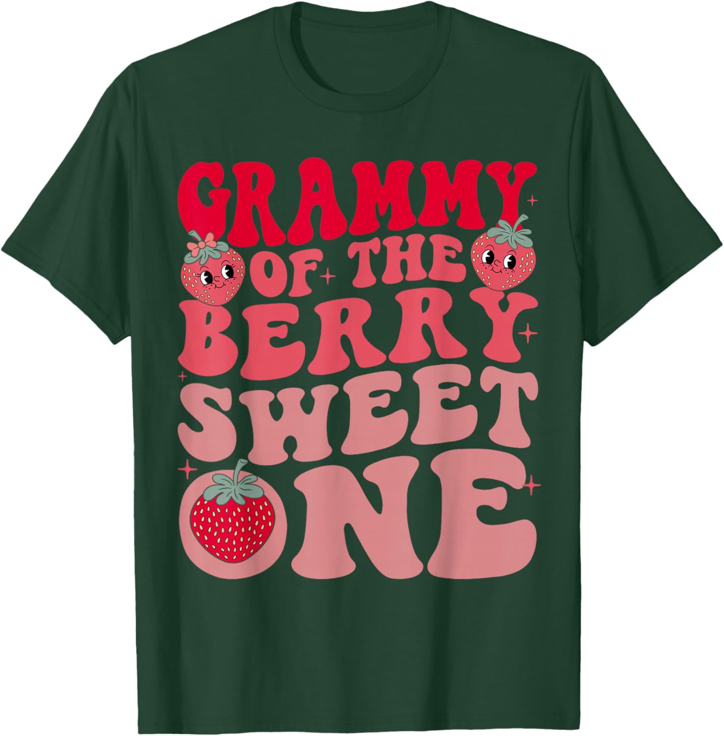 Grammy of The Berry Sweet One Strawberry First Birthday T-Shirt - T-Shirt | Forest