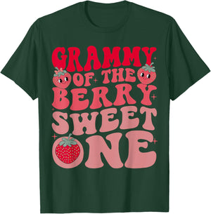 Grammy of The Berry Sweet One Strawberry First Birthday T-Shirt - T-Shirt | Forest