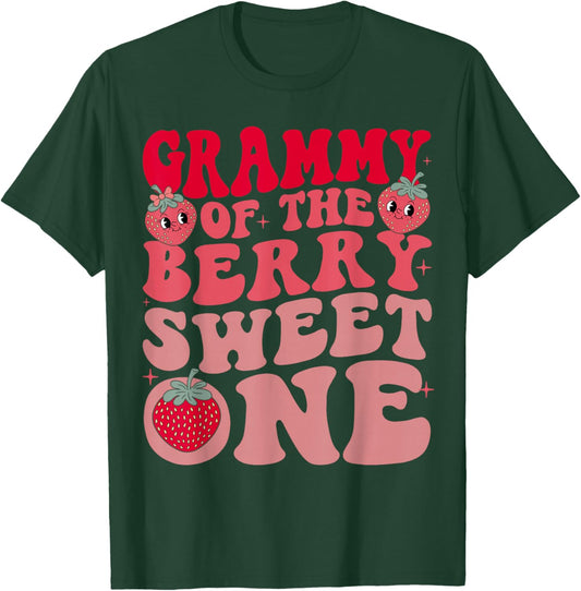 Grammy of The Berry Sweet One Strawberry First Birthday T-Shirt - T-Shirt | Forest