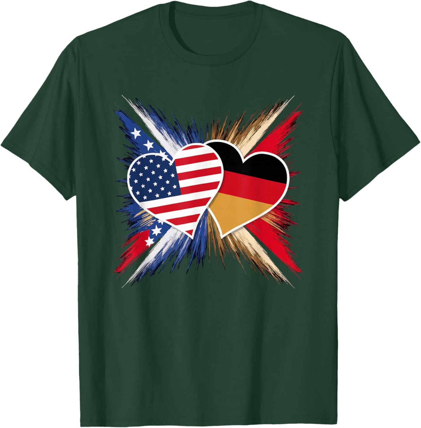 Half German Half American USA Flag Germany America T-Shirt - T-Shirt | Forest