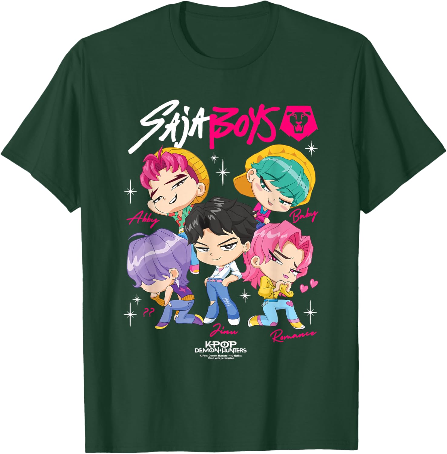 KPop Demon Hunters Saja Boys Chibi Offiziell lizenziert T-Shirt - T-Shirt | Forest