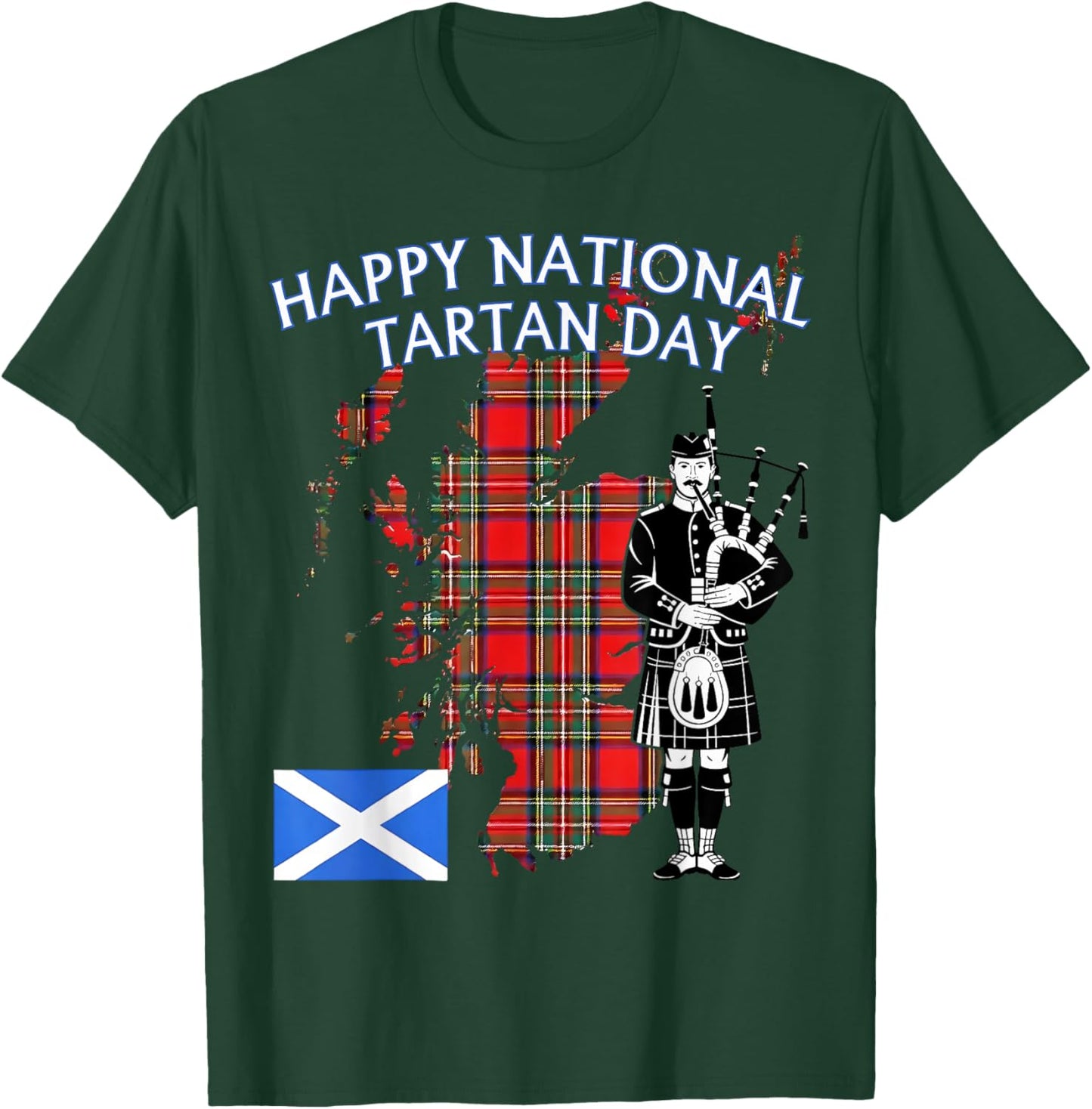 Happy National Tartan Day Stewart Clan Scottish Heritage T-Shirt - T-Shirt | Forest