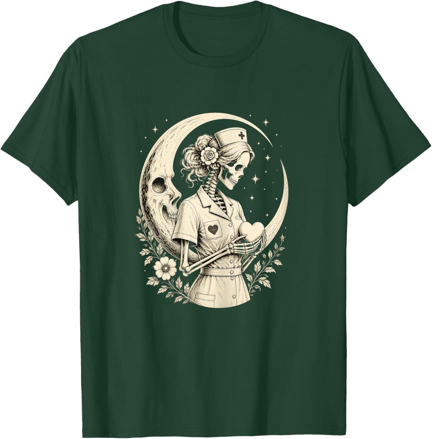 Gothic Skull Nurse Art T-Shirt - T-Shirt | Forest