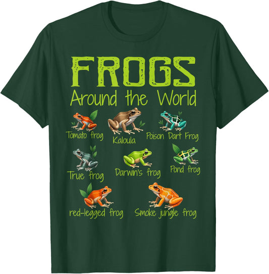 Frogs Around The World - Types Of Frogs T-Shirt - T-Shirt | Forest