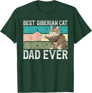 Best Siberian Cat Dad Ever Siberian Cat Owner T-Shirt - T-Shirt | Forest