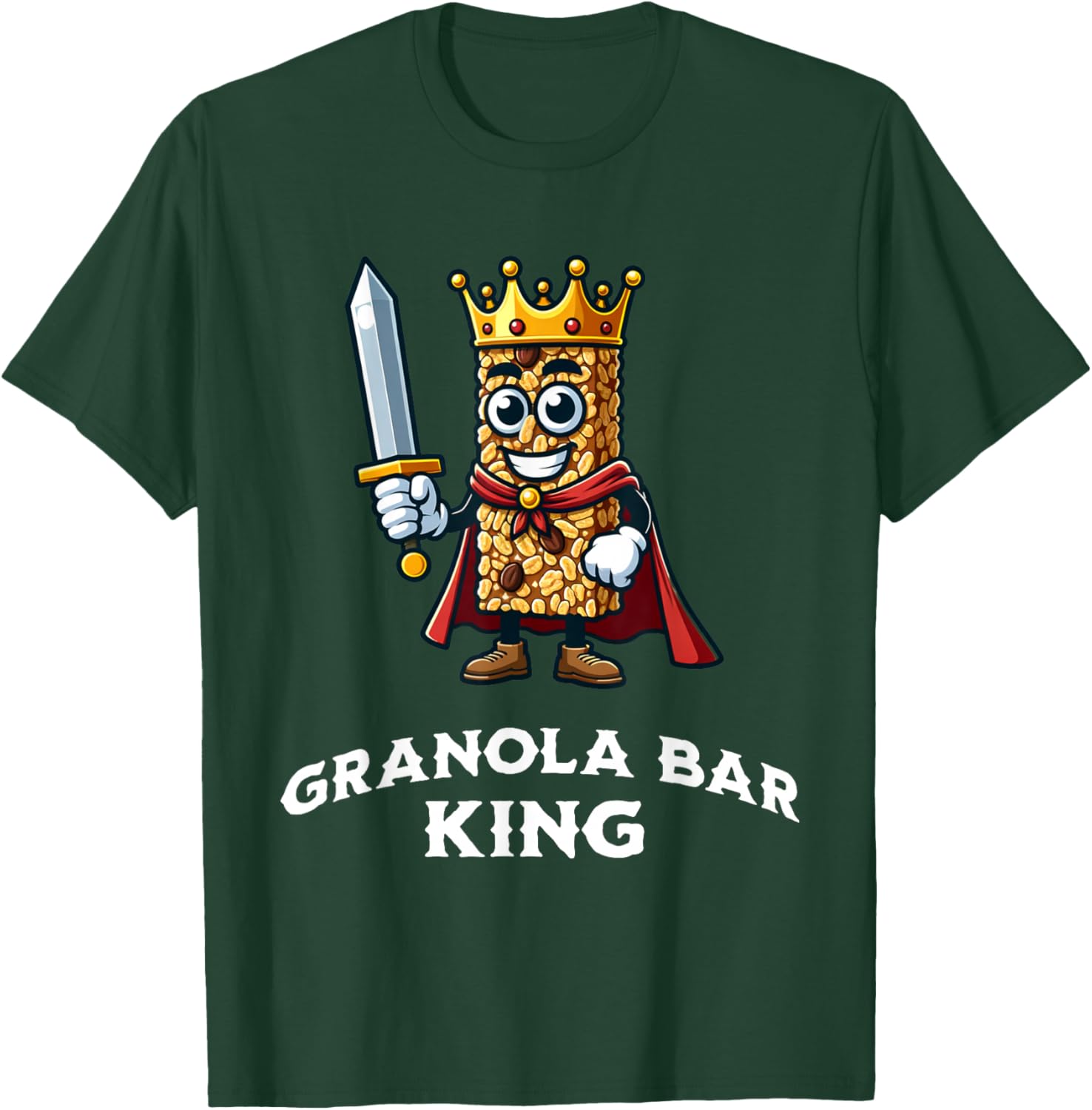 Granola Bar King Funny Granola Bar Lovers Saying T-Shirt - T-Shirt | Forest
