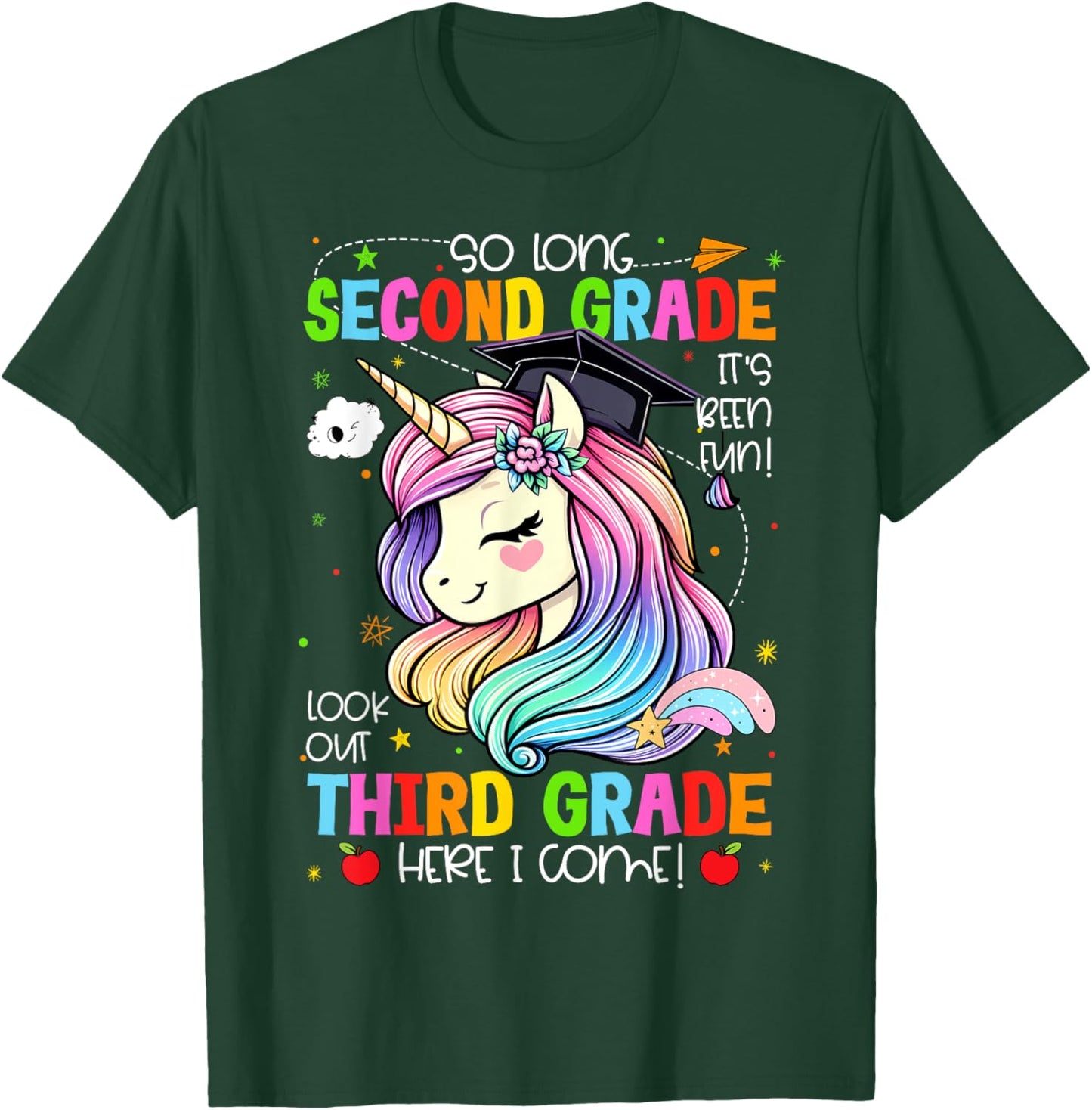 So Long 2nd Grade It's Been Fun Look Out 3rd Grade Unicorn T-Shirt - T-Shirt | Forest