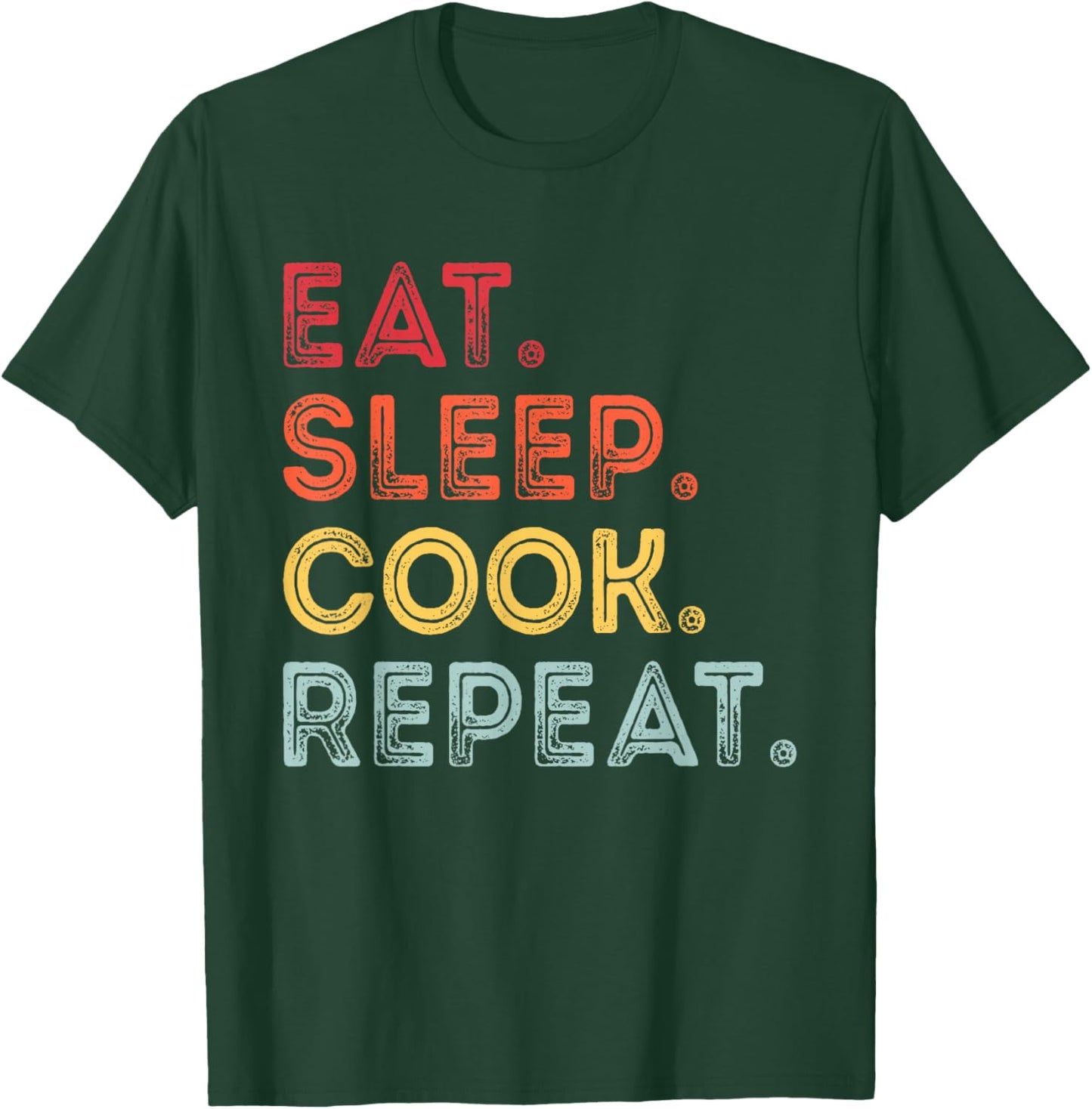 Vintage Eat Sleep Cook Repeat Cooking Chef Men T-Shirt - T-Shirt | Forest
