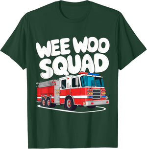 Funny Firefighter Art Women Kids Fire Truck Fireman T-Shirt - T-Shirt | Forest