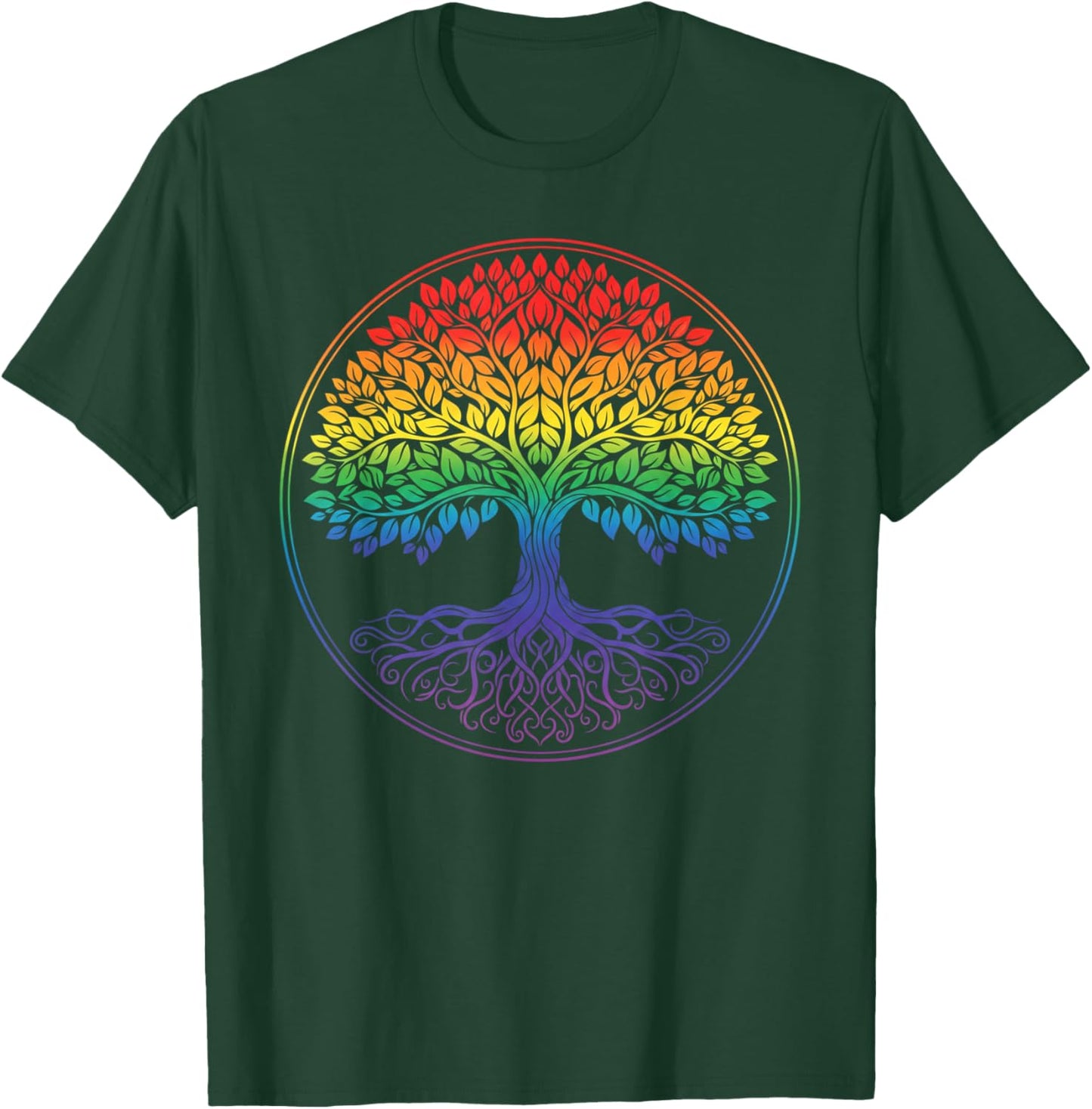 Tree Life Rinabow LGBTQ Ally Pride Support T-Shirt - T-Shirt | Forest