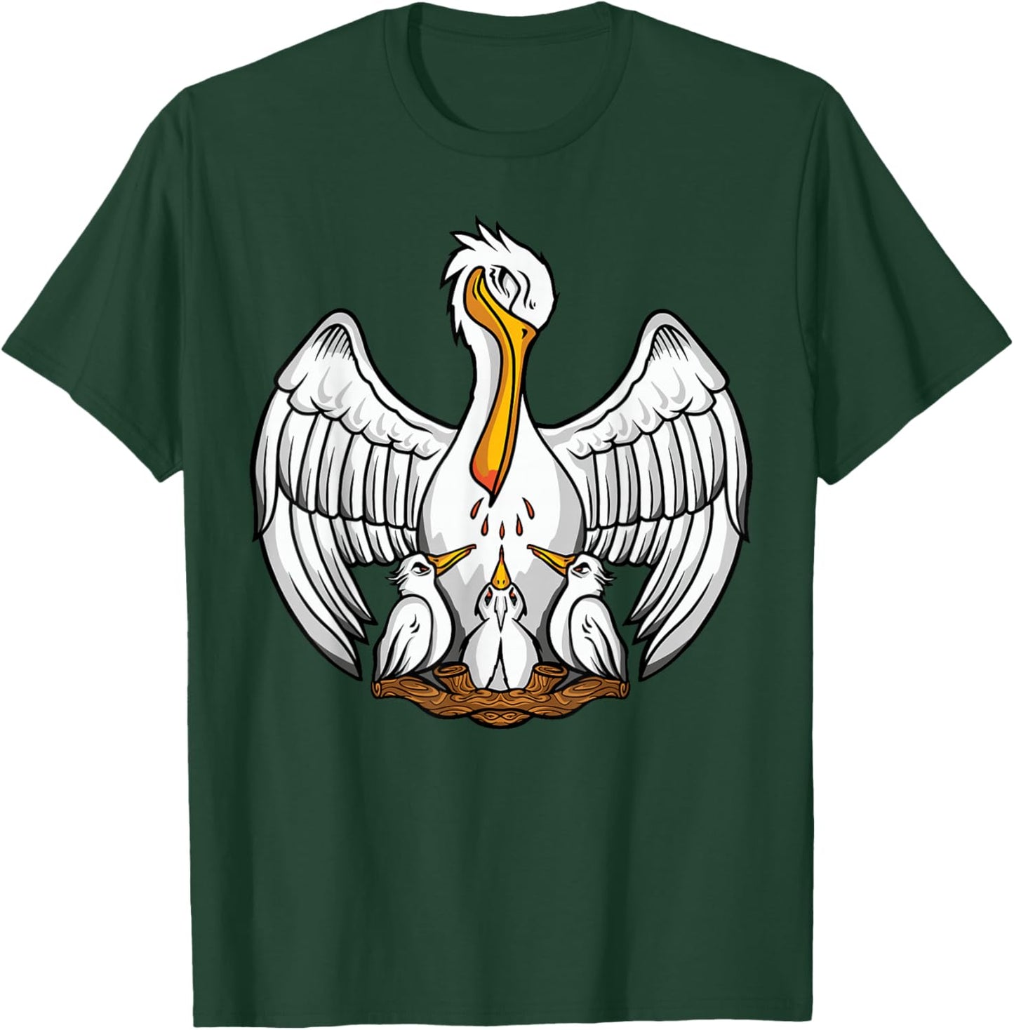 Pelican in Her Piety Symboles catholiques Traditionnels Masse Latine T-Shirt - T-Shirt | Forest