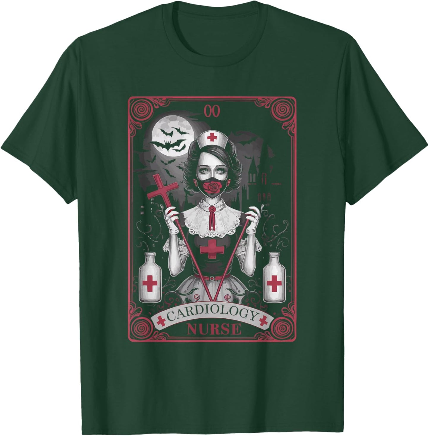 Cardiology Nurse Halloween Spooky Nursing Trick Or Treat T-Shirt - T-Shirt | Forest