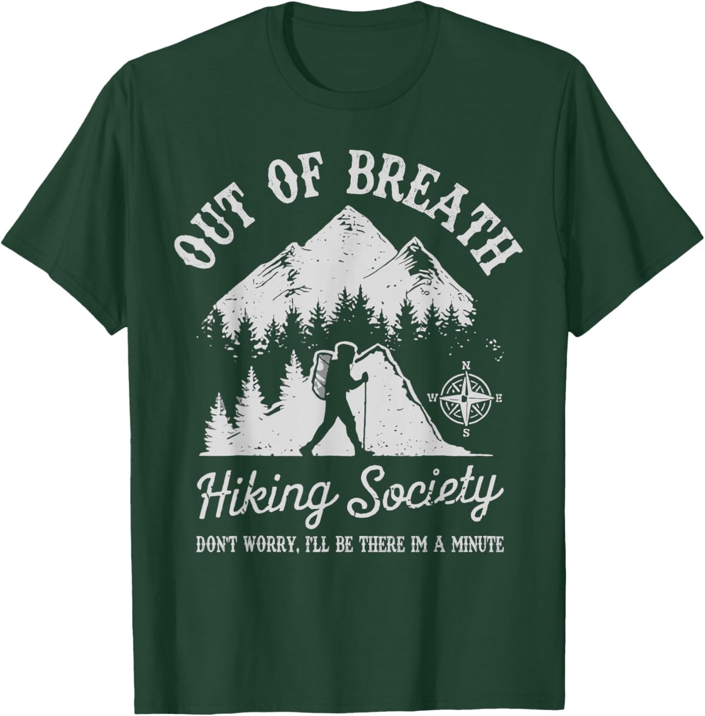 Out Of Breath Hiking Society Retro Nature Love T-Shirt - T-Shirt | Forest