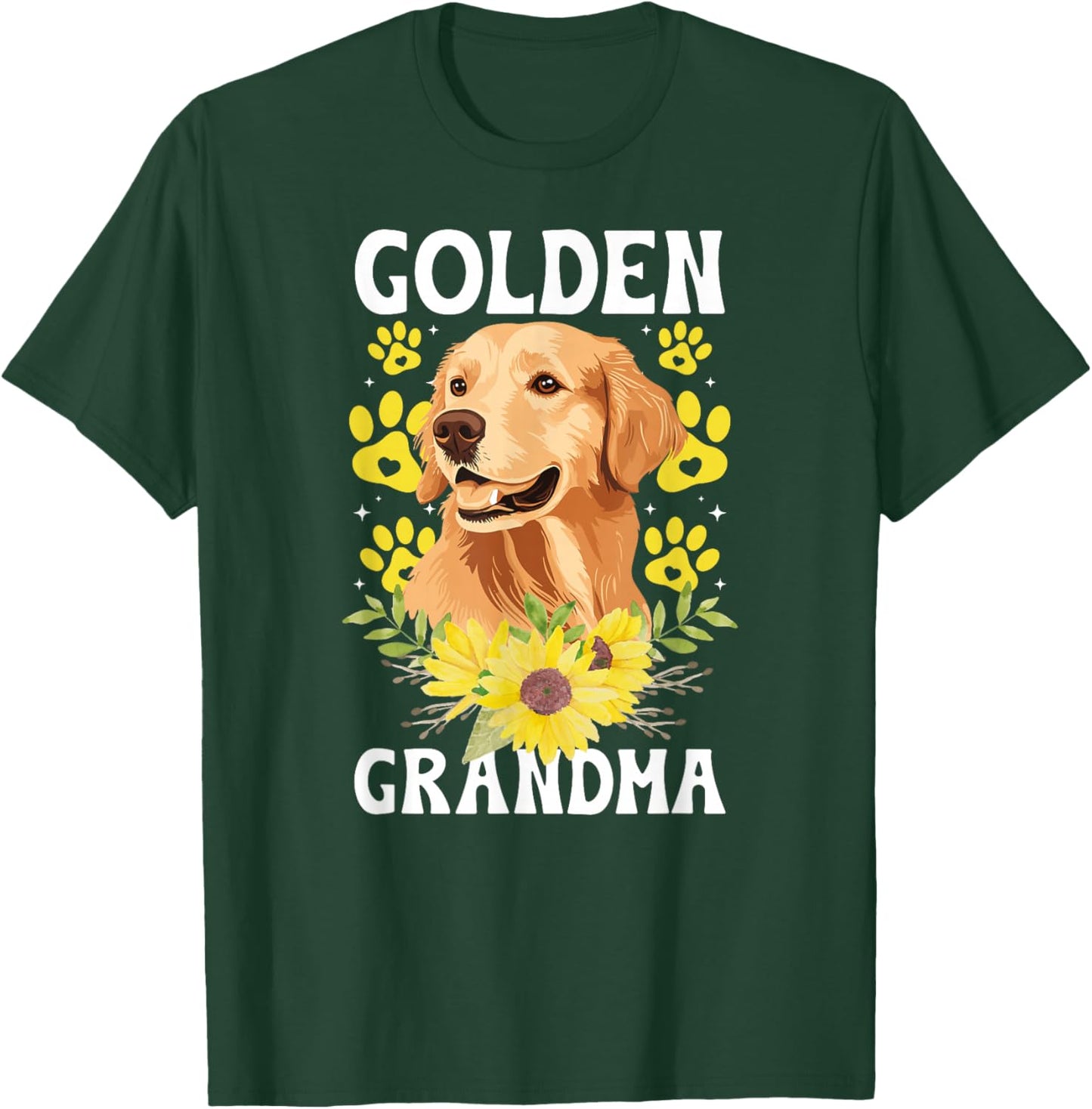 Golden Grandma of A Golden Retriever Grandma Sunflower T-Shirt - T-Shirt | Forest