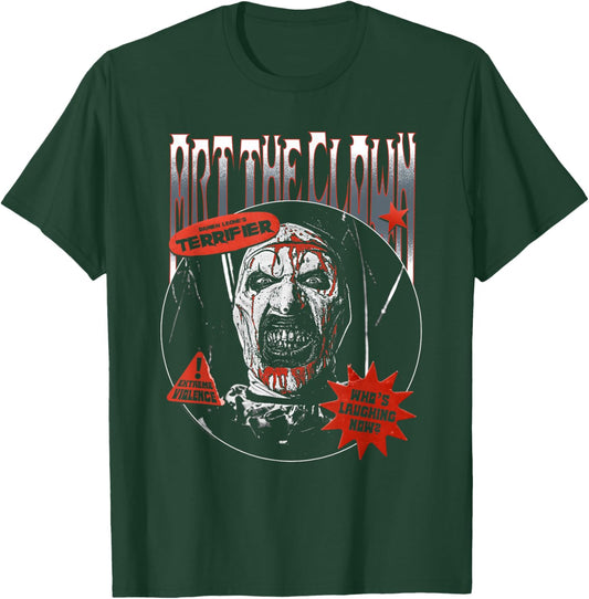 Terrifier Warning Stickers Art the Clown Horror Movie T-Shirt - T-Shirt | Forest