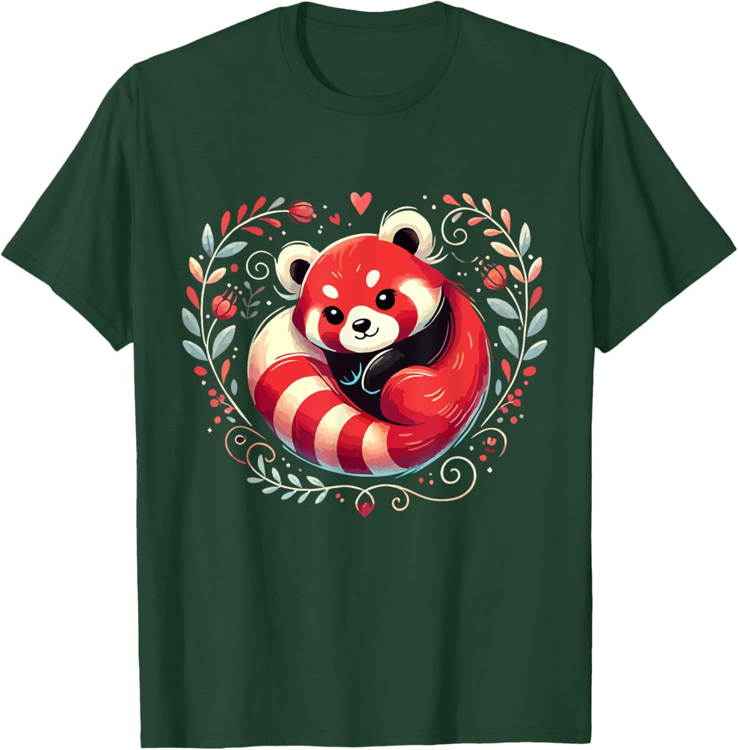 Red Panda Heart Love Design T-Shirt - T-Shirt | Forest