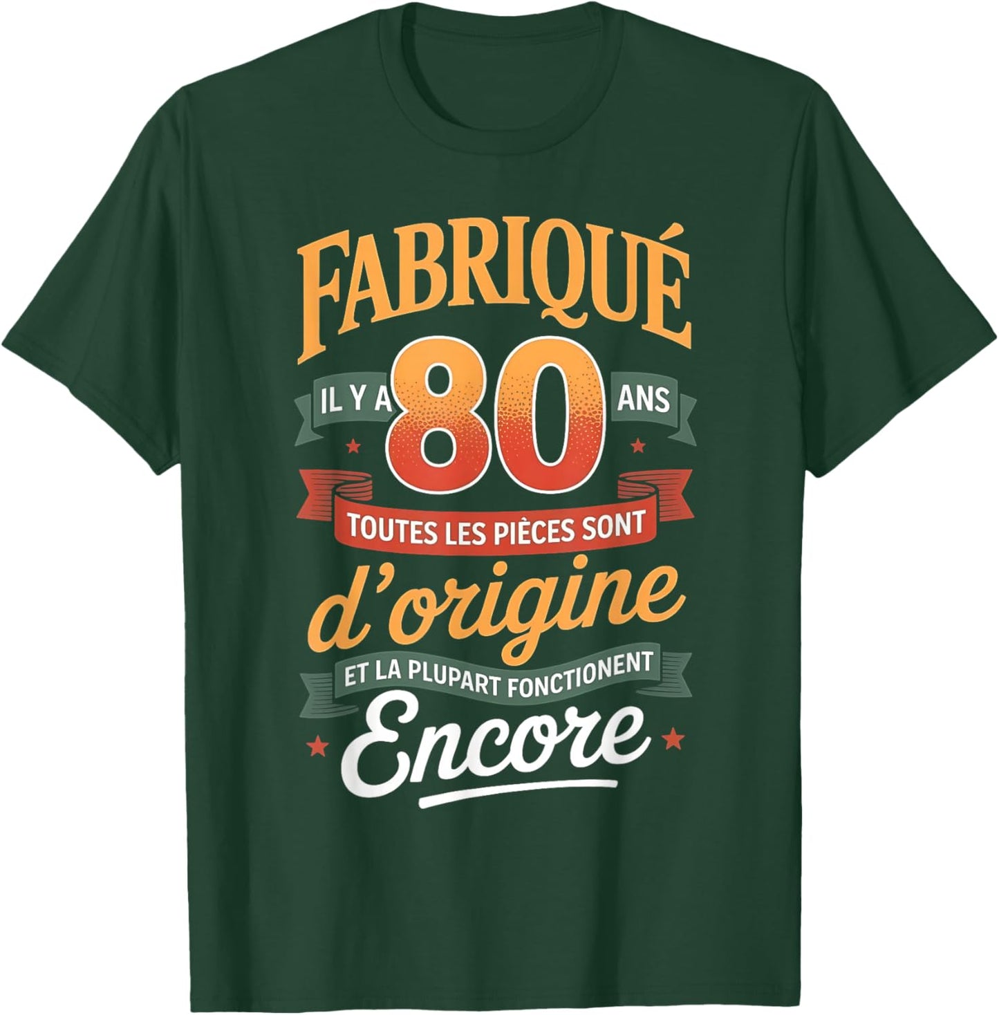 Fabriqué il y a 80 Ans Vintage 80 Ans Anniversaire Blague T-Shirt - T-Shirt | Forest