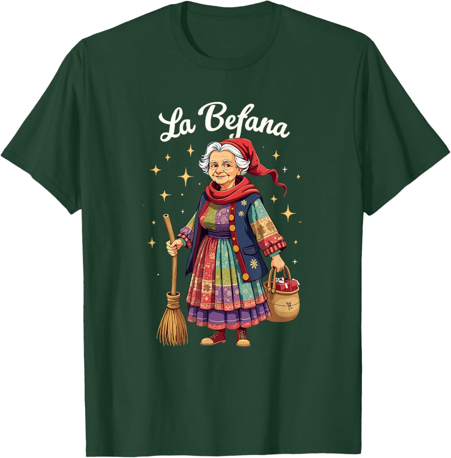 La Befana Christmas Witch Italian Xmas T-Shirt - T-Shirt | Forest