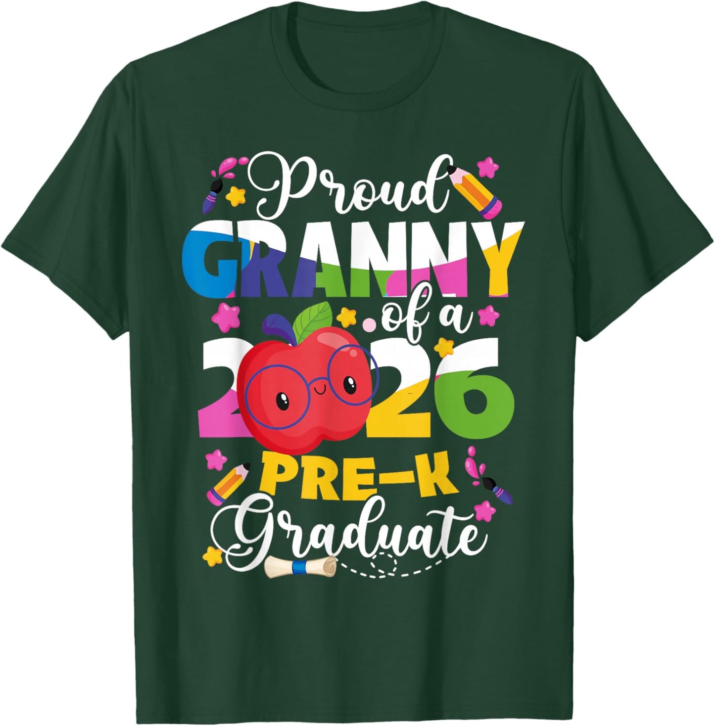 Proud Granny of 2026 Pre-K Graduate Mothers Day Graduation T-Shirt - T-Shirt | Forest