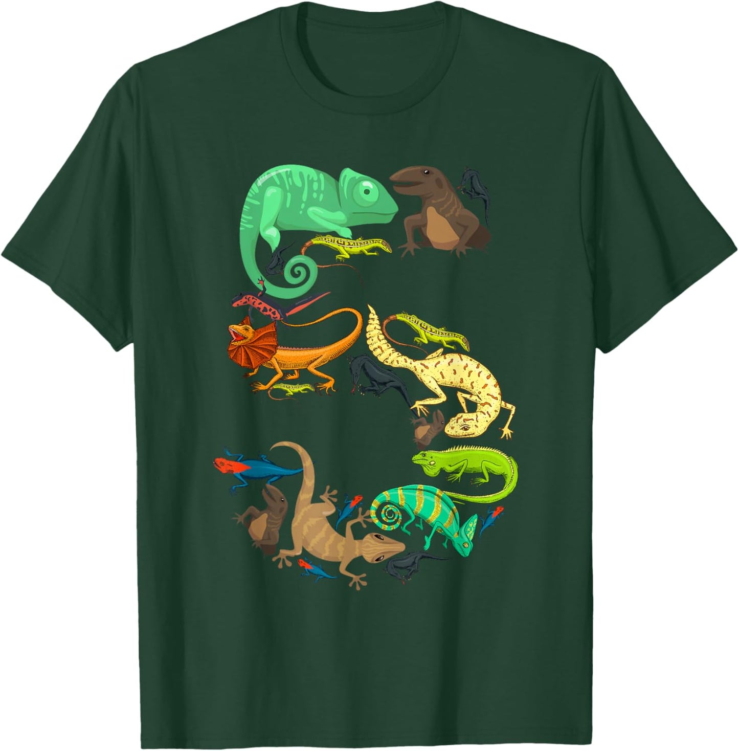 Kids 5th Birthday Reptiles Lizards Themed 5 Year Old Boys T-Shirt - T-Shirt | Forest